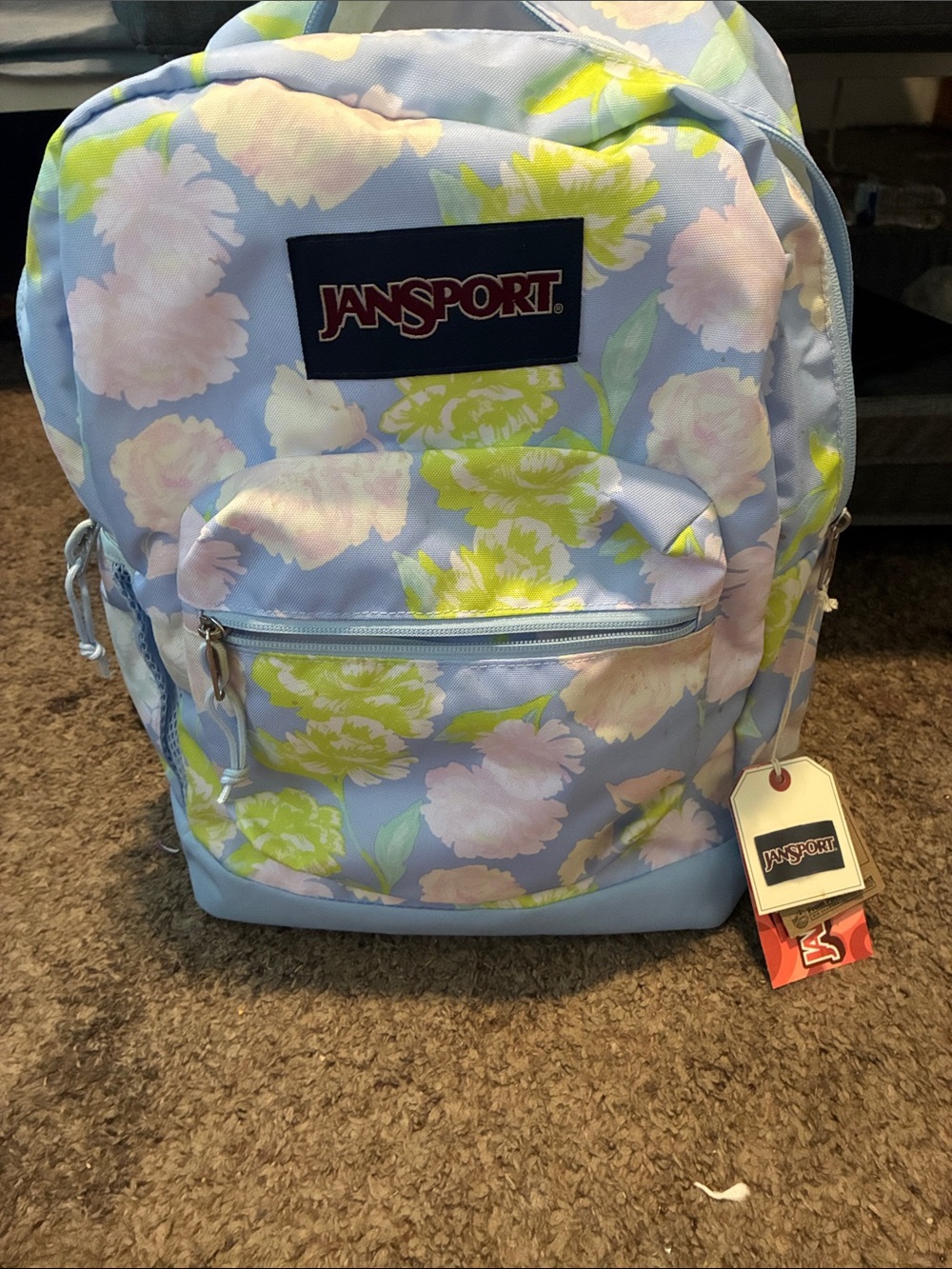 Jansport Light Blue Floral Backpack